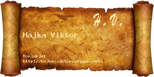 Hajka Viktor névjegykártya